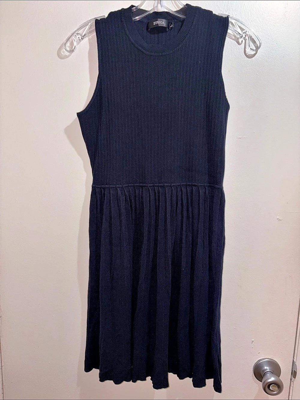 Zesica Black Ribbed Mini Dress